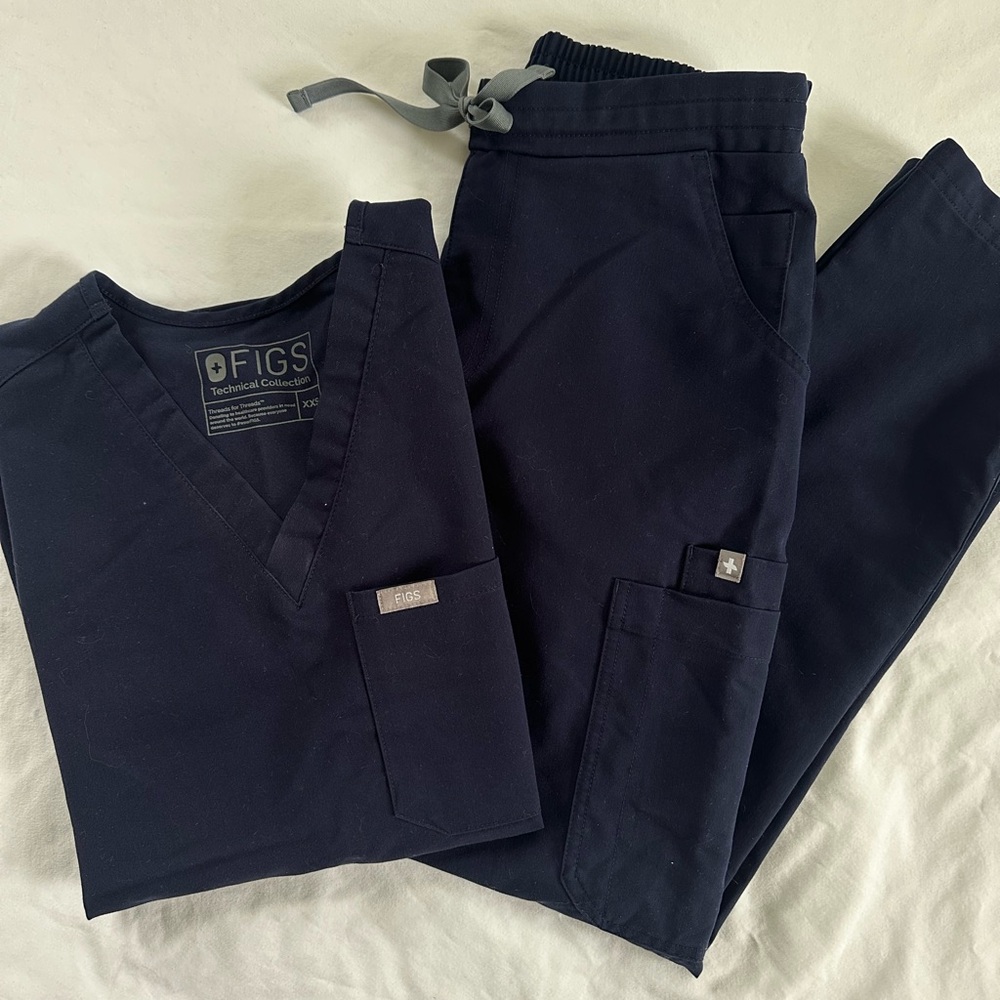Figs Deep Navy Blue Medical Scrub Set
